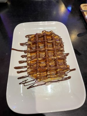 Vegan chocolate waffles   at Chocolate Bar Brugge in Bruges