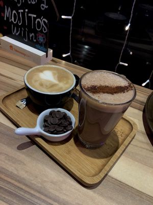 Vegan hot chocolate   at Chocolate Bar Brugge in Bruges