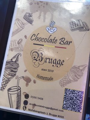Menu  at Chocolate Bar Brugge in Bruges