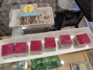 9 layer kueh and kueh Kosui are suitable for vegans.  at Little Nonya's Cookies & Cuisine in Central Singapore