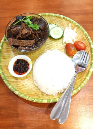Braised "Meat" rice at Little Nonya's Cookies & Cuisine in Central Singapore