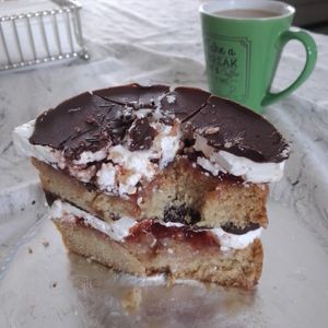 Pastel Vegansito (what is left, sorry not the best picture) at Mimosa Vegan Bakery - Blvd. Gómez Farías in Hermosillo