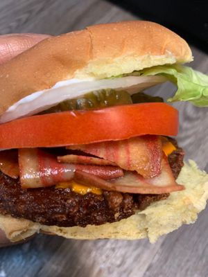 Bac’on cheez burger at Mother Natures Soul Food Vegan in Lynchburg