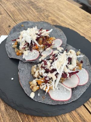 Tacos con papas, espincas y mas!  at Tazon de Barro in Guanajuato