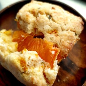 orange herb scone ... big chunks of baked orange inside at Plantica - 플랜티카 in Seoul