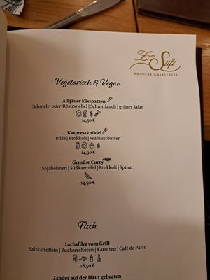 Karte Stand Januar 2024 at Zum Stift in Kempten