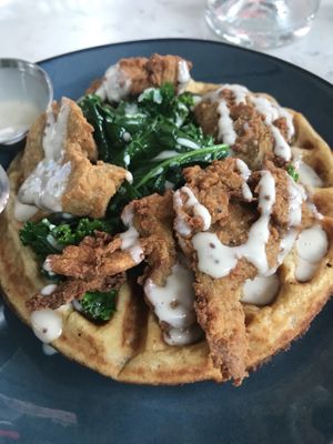 Chicken waffle 😍 at Urban Vegan Kitchen in New York City