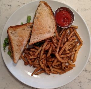 chickpea tuna with fries at Urban Vegan Kitchen in New York City
