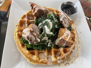 Chick’n and waffles at Urban Vegan Kitchen in New York City