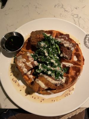 Chicken seitan waffle at Urban Vegan Kitchen in New York City