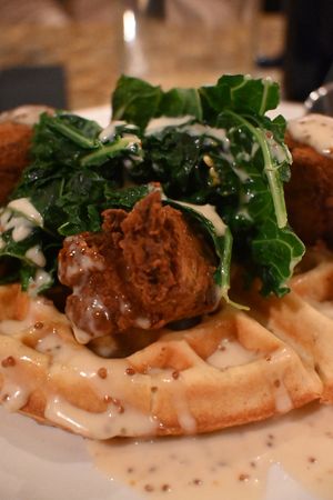 Chicken and waffles  at Urban Vegan Kitchen in New York City