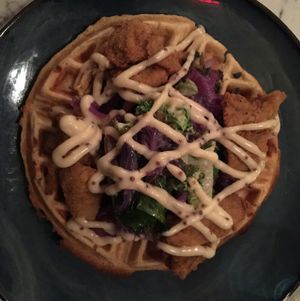 chick'un and waffles at Urban Vegan Kitchen in New York City