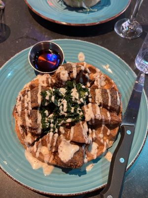 Chick’n n’ waffles  at Urban Vegan Kitchen in New York City