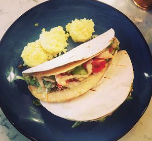 double decker ";beef"; tacos  at Urban Vegan Kitchen in New York City