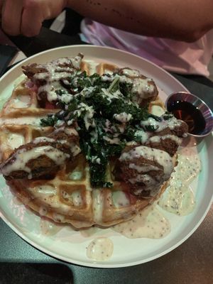 Chicken waffle 🧇   at Urban Vegan Kitchen in New York City