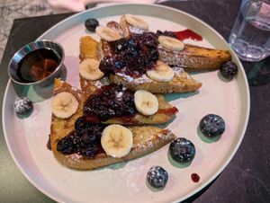 golden child french toast at Urban Vegan Kitchen in New York City