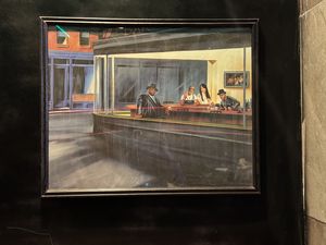 Fun art on the wall   at Urban Vegan Kitchen in New York City