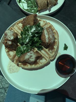 Chicken and waffles  at Urban Vegan Kitchen in New York City