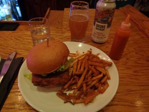 Battered tofu sandwich. at Urban Vegan Kitchen in New York City