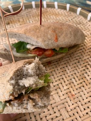 Buckwheat pate pesto vegan plantbased bread at Loving Hut Diệp Lâm Vegan in Ho Chi Minh City