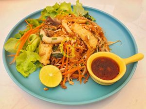 Beautifully decorated dishes, delicious and frugal vegetarian dishes, green and peaceful space, the owner and staff are enthusiastic and attentive. at Loving Hut Diệp Lâm Vegan in Ho Chi Minh City