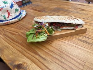 Banh mi! Beautiful, fresh vegan food and lovely people!!  at Loving Hut Diệp Lâm Vegan in Ho Chi Minh City