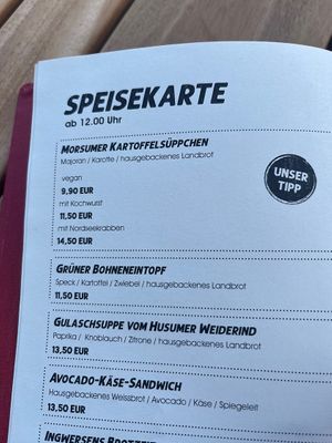 Vegan soup option  at Jürgen Ingwersen in Sylt