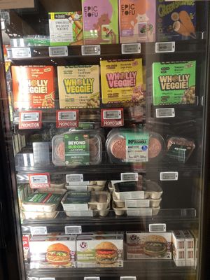 Frozen plant based meat  at Avril in Montreal