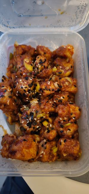 Sesame garlic tofu at The Vegan Club in Ilford