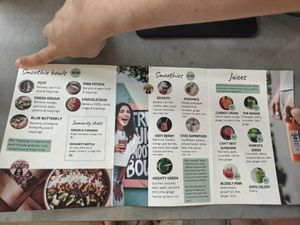 Menu at Nut House in Willemstad