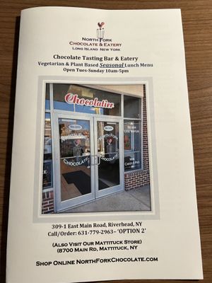 More than just wonderful chocolate!  Some great vegan dishes too!  at North Fork Chocolate & Eatery in Riverhead