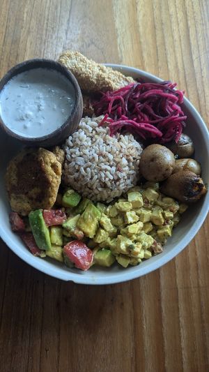 Salad bowl with a couple of premium items 150k rp at Alchemy - Uluwatu in Ubud