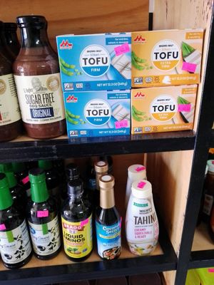 Tofu, tahini, aminos at Healthy Point in Puerto Penasco