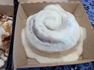 OLD SKOOL
classic cinnamon roll with vanilla frosting (730 cal) at Cinnaholic in Carmel