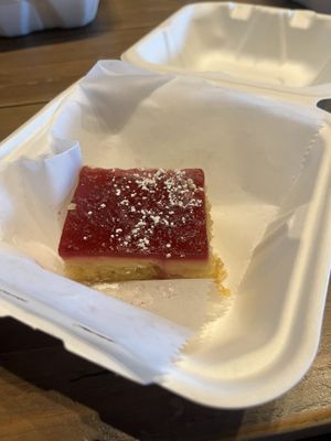 raspberry lemon cheesecake  at Black Leaf Vegan Cafe in Indianapolis