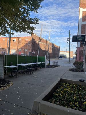 outside seating  at Black Leaf Vegan Cafe in Indianapolis
