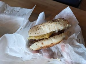 S.E.C. (sausage egg & cheese) at Black Leaf Vegan Cafe in Indianapolis
