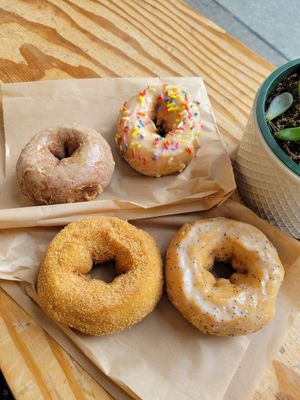 Apple spice, sprinkles, cinnamon sugar, lemon poppy at Mighty-O Donuts - Downtown in Seattle