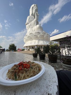 Great meal and view  at Wat Huay Pla Kang in Chiang Rai