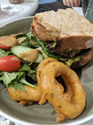 Look at those onion rings!! at Real Food 真食 - Orchard in Central Singapore