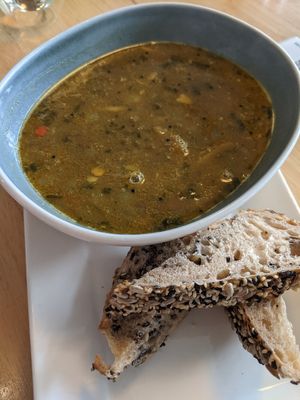 Lentil and potato soup at Real Food 真食 - Orchard in Central Singapore