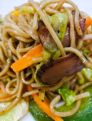 Fried spinach noodles at Real Food 真食 - Orchard in Central Singapore