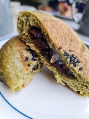 Matcha Red Bean Bun ~ 27/5/22 at Real Food 真食 - Orchard in Central Singapore
