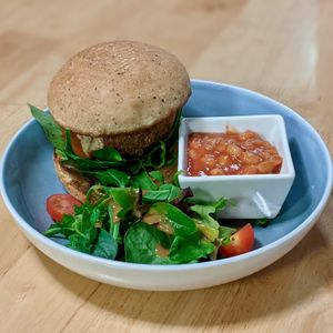 Lentil Quinoa Croquette Burger at Real Food 真食 - Orchard in Central Singapore