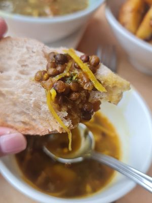 Sour Dough dipped in Himalayan Lentils and Potatoes ~ 19/3/23 at Real Food 真食 - Orchard in Central Singapore