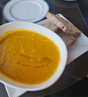 Pumpkin Soup with sour dough ~ 4/4/23 at Real Food 真食 - Orchard in Central Singapore