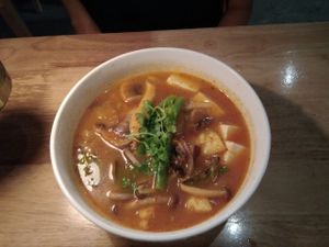 Tom yum noodle at Real Food 真食 - Orchard in Central Singapore