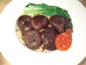Mushroom noodle at Real Food 真食 - Orchard in Central Singapore