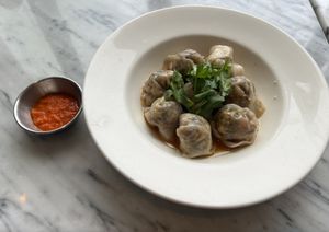 Steamed vegan dumplings   at Real Food 真食 - Orchard in Central Singapore