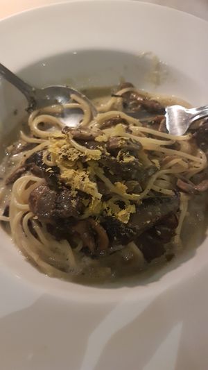 Vegan Carbonara at Real Food 真食 - Orchard in Central Singapore